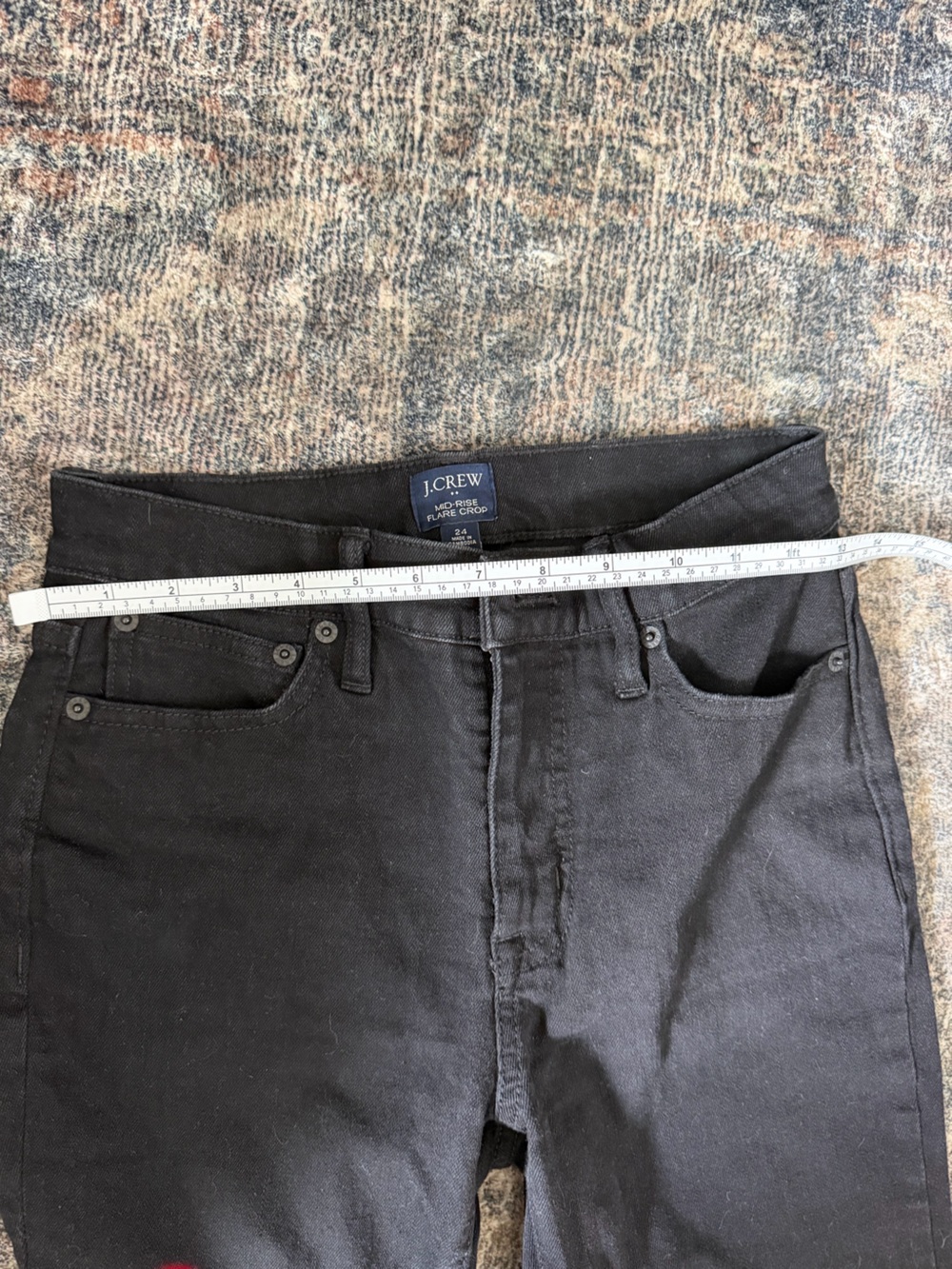 J. Crew Slim Mid-Rise Flare Crop Jeans in Black